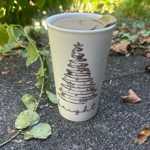 Elegant White and Brown Holiday Tumbler